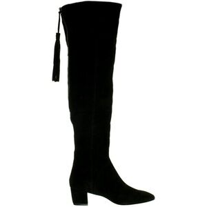 Nine West Anilla Black Knee High Suede Boots with Tassel